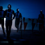 Participants running in the dark