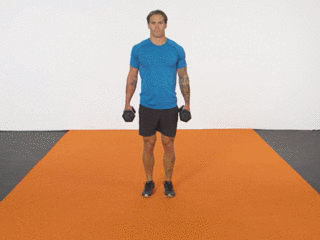 dumbbell lunge man obstacle workout 