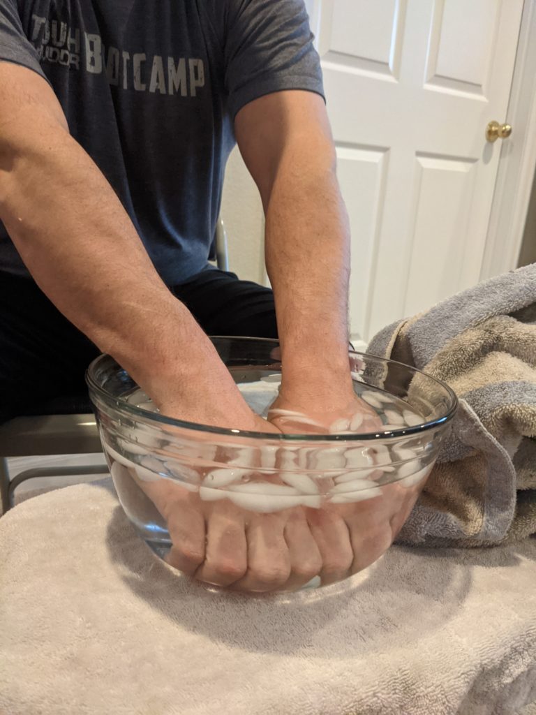 cold hands practice ice bowl