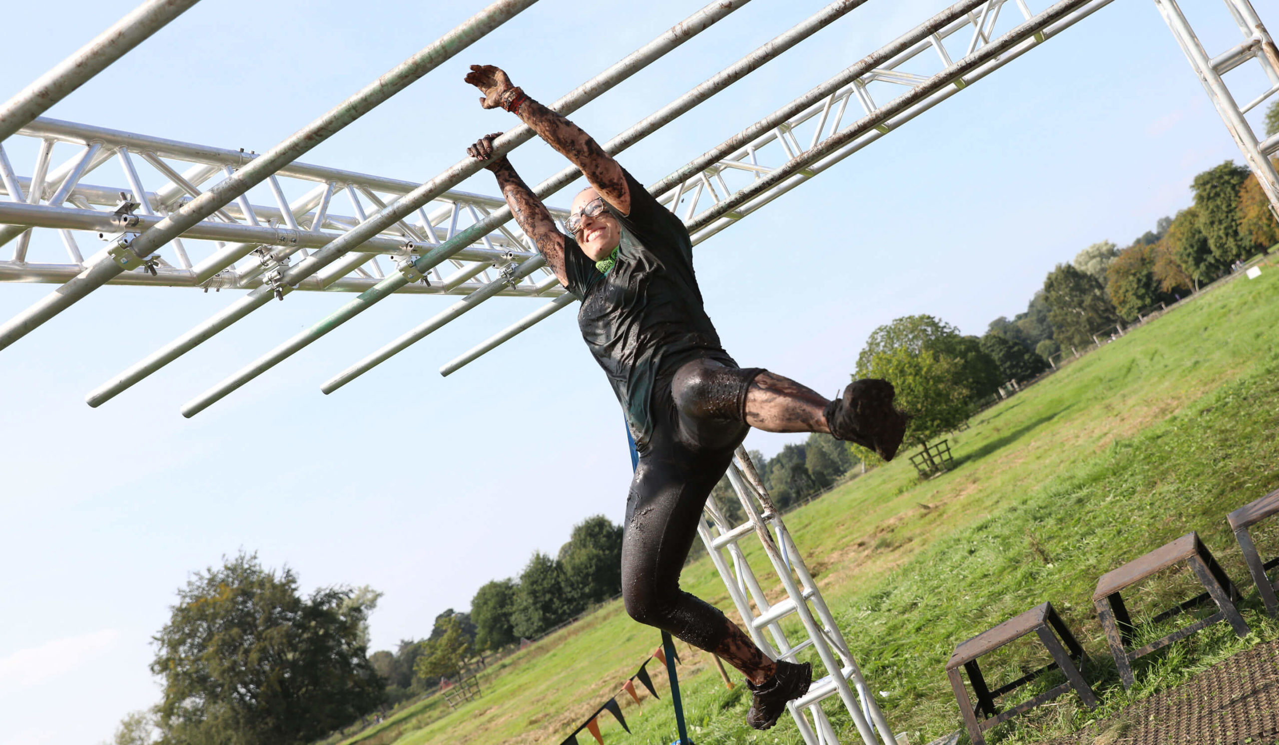 woman monkey bars