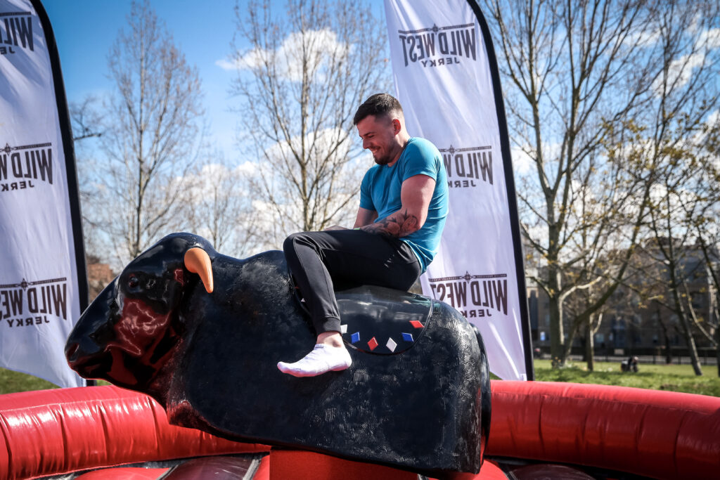 rodeo bull at Tough Mudder event