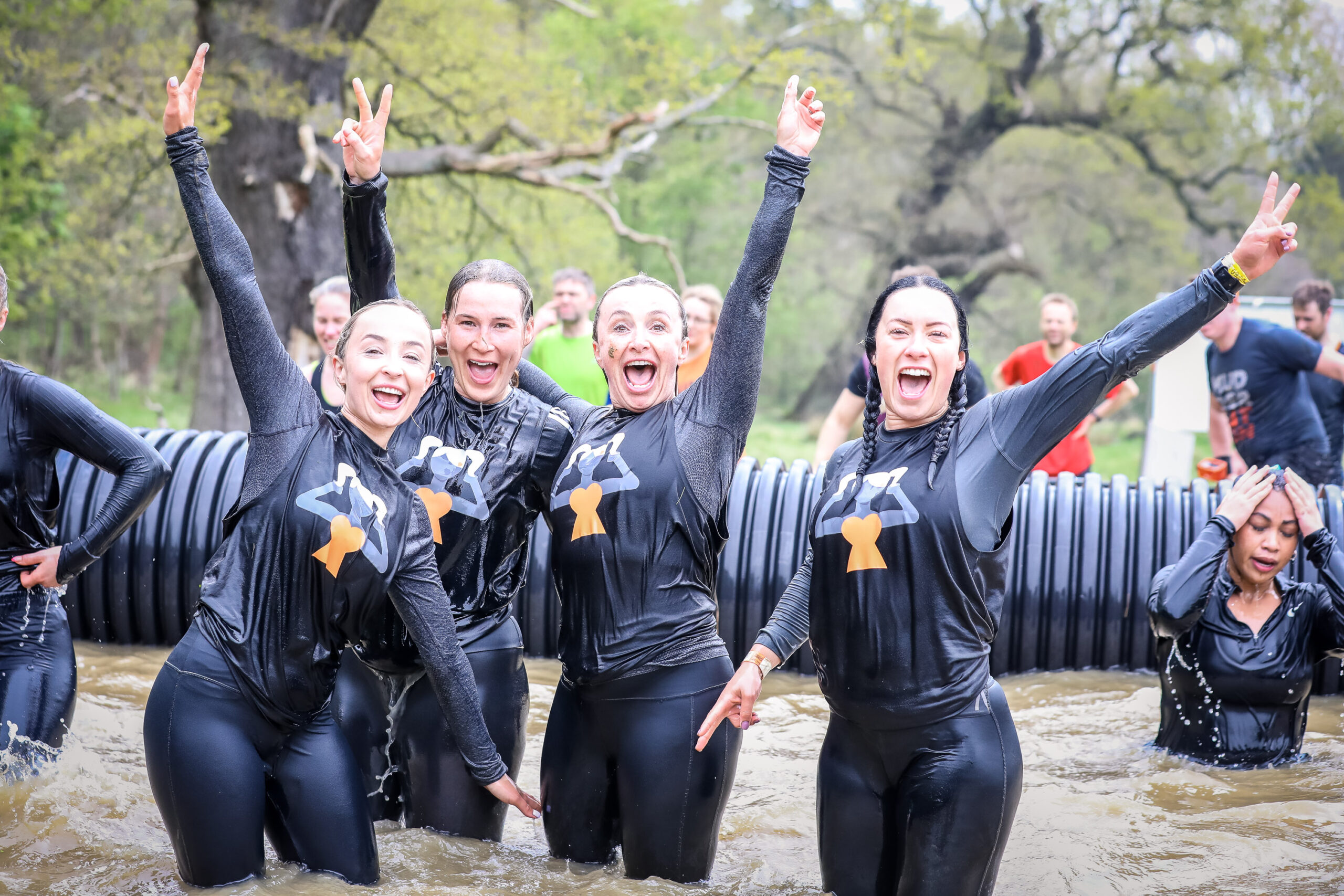 four girls at tough mudder event