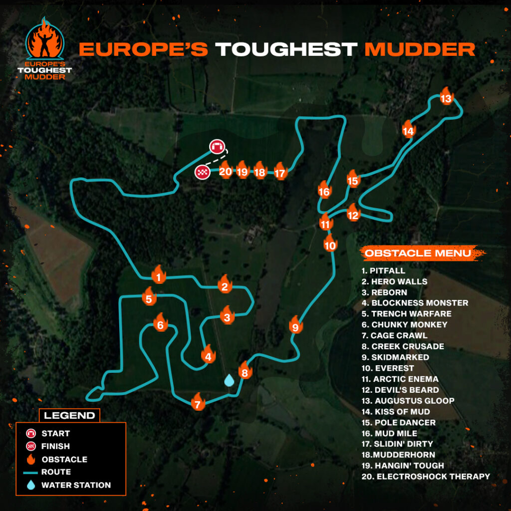 Course Map Tough Mudder UK