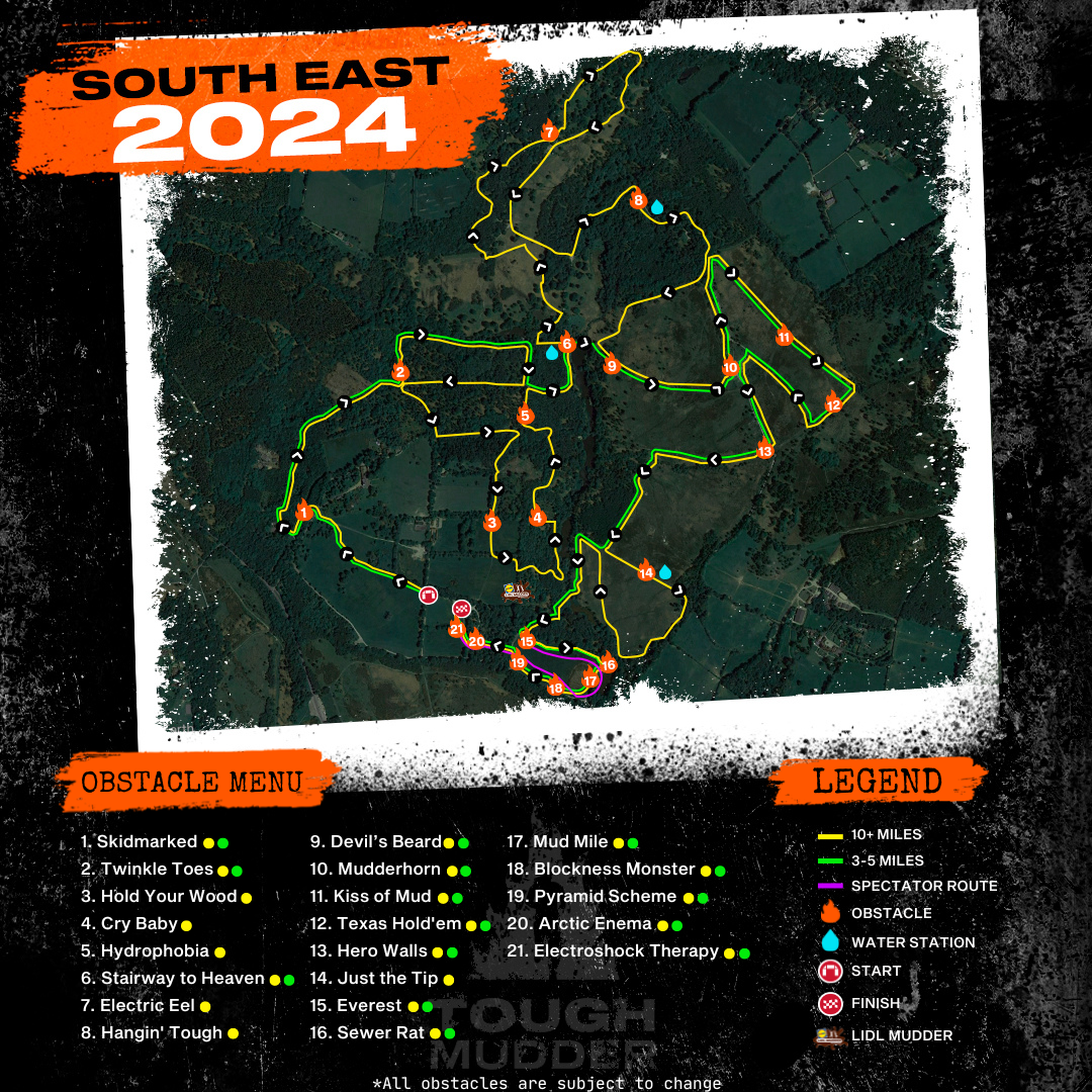 Course Map Tough Mudder UK